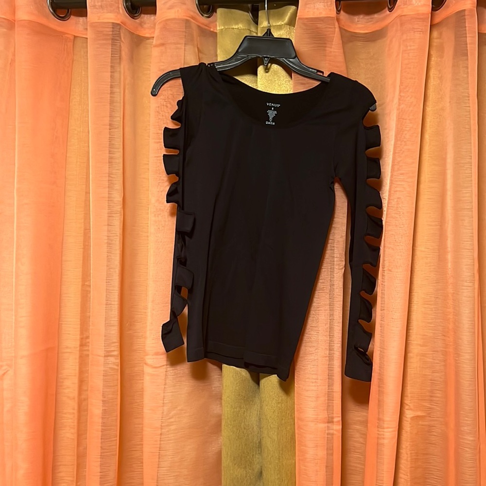 Black shirt with arm slits